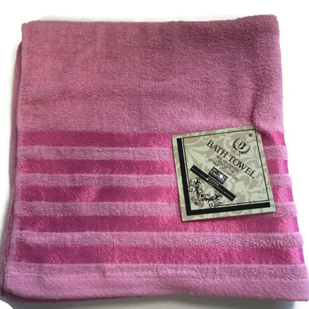 Bath Towel Cotton Polyester Pink 27"x 54"
